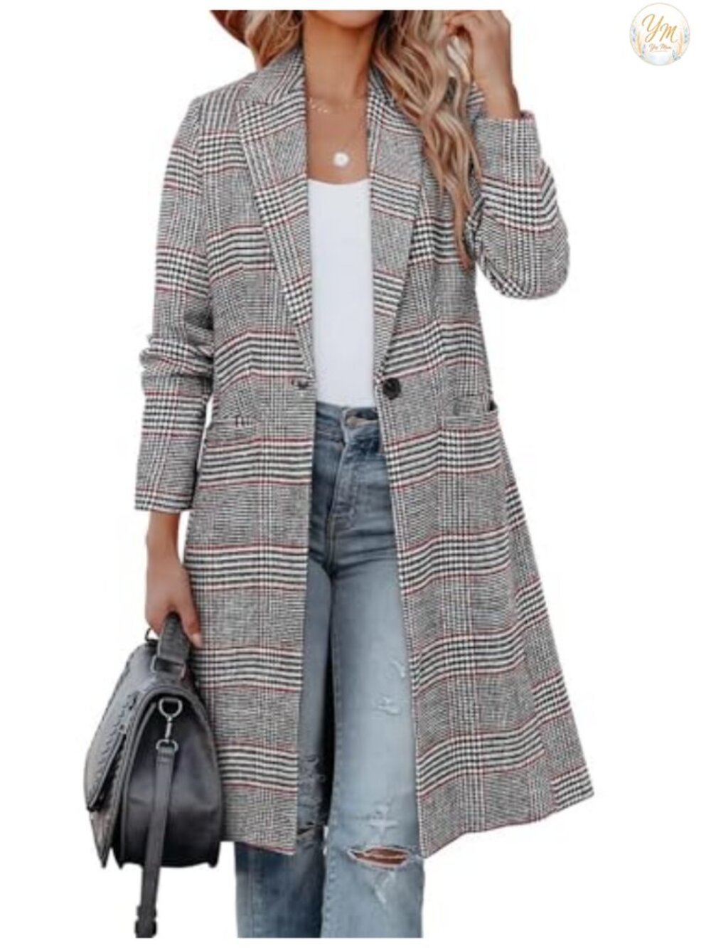 Wool Blend Long Double Breasted Peacoat Notch Lapel Fitted Winter Coat